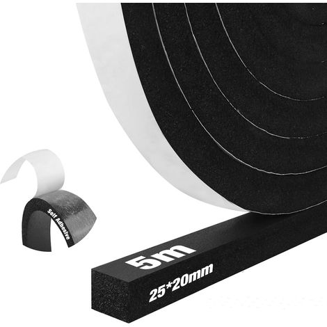 Window Insulation Seal, Self-Adhesive Foam Sealing Strip, Anti-Shock Sound Insulation Seal, Anti-Dust, Anti-Wind for Doors and Windows, for Furniture Protection of Air Conditioners (1/5)