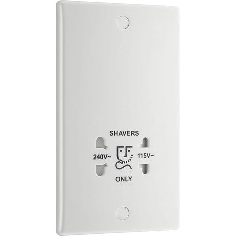 Electrical Prise de Chargeur de Brosse à Dents électrique à Double Tension pour Salle de Bain, Bord Rond, série Nexus 800, Blanc moulé, 2 Broches, 115 V/240 V, 820 (1/5)