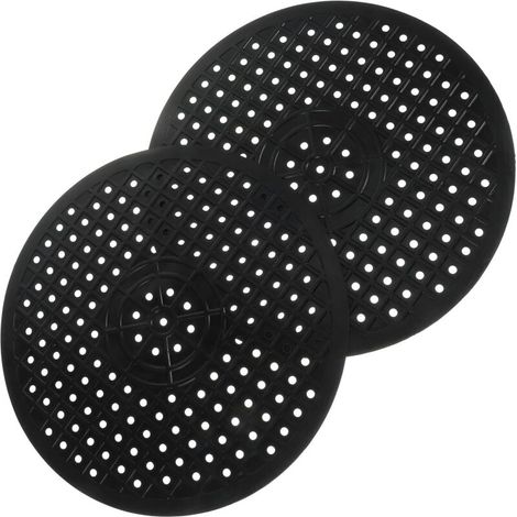 Tapis d'Égouttage en Caoutchouc Rond 2 Pièces pour Évier et Plan de Travail la Cuisine Séchage Rapide Noir Pliable et Léger