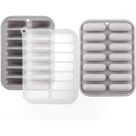 Silikonformen x2, 14 Mulden für Müsliriegel, Würstchen, Schokolade, Butter und Éclairs - 2er-Set, wiederverwendbare Gebäckform, 14 Mulden, ideal zum Backen. (1/5)