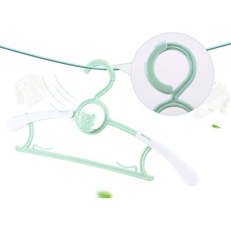 Lot de 20 cintres pour vêtements d’enfants – Vert clair – Cintres antidérapants (1/4)
