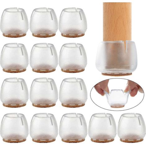 16 embouts de chaise 37-42 mm, patins de protection en silicone pour pieds de meubles (1/5)