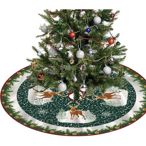 Jupe de Sapin,Dessous de Sapin,90cm Vert Tapis pour Sapin Couvre-Pied de Sapin,Décorations Couvre Pied Sapin,Pliable Couverture d'arbre (1/5)