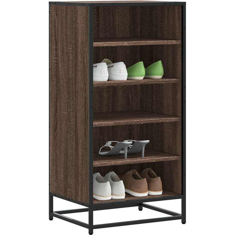 Schuhregal Braun Eichen-Optik 48x38x97,5 cm Holzwerkstoff