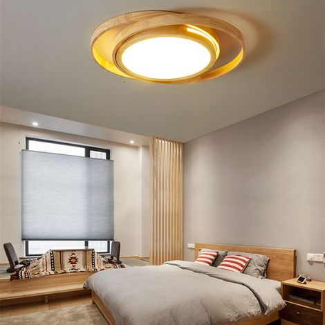 Plafonnier LED en bois, 2 anneaux ronds Ø 62 cm, trois couleurs, idéal pour les plafonniers de chambre, salon, cuisine, salle à manger, couloir, maison, bureau ou chambre d'enfant.