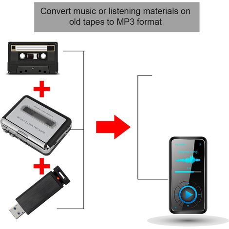 Convertisseur Audio PC vers Cassette pour Enregistreur MP3 CD Lecteur de Musique Numérique