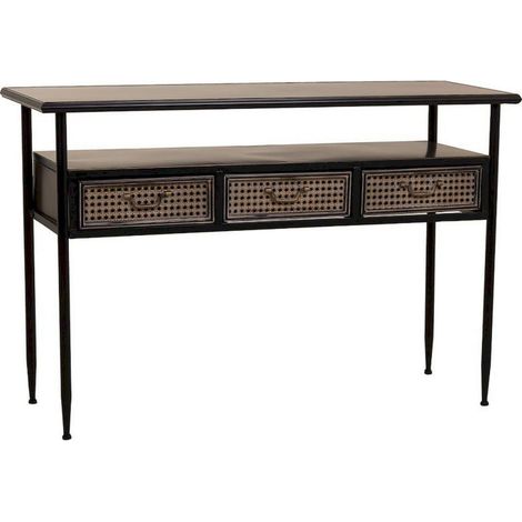 console métal marron style vintage ambiance chaleureuse - marron antique effet vieilli (1/5)
