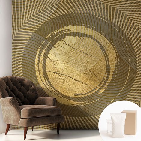Tapete Vliestapete mit Kleber - modernes Design - Wohnungsdeko - geruchslos - langlebig Strahlende Linien 250x250 cm (1/5)