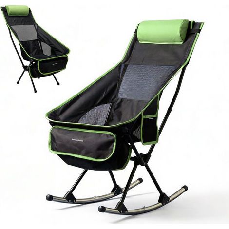 Klappbare Campingliege - INNOVAGOODS - 2 in 1 schaukelnd/fest - Atmungsaktive Netzrückenlehne - Nackenstützkissen