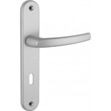 THIRARD - Ensemble de poignées pour porte de chambre Sultane trou de clé, carré 7mm, entr'axes 195mm, argent - THIRARD