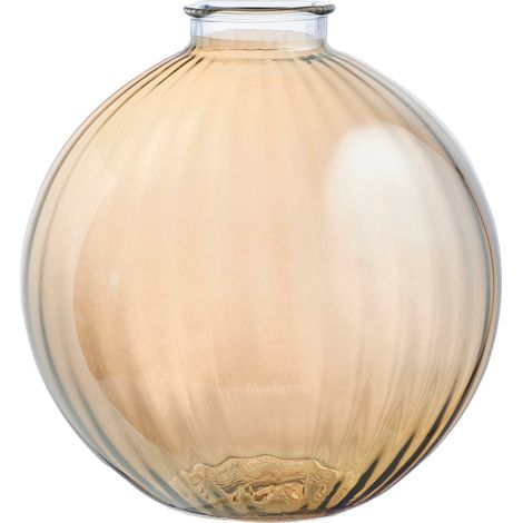 "Vaso artigianale SFERA BEVANDA in vetro di Murano ambra 25 cm." (1/2)