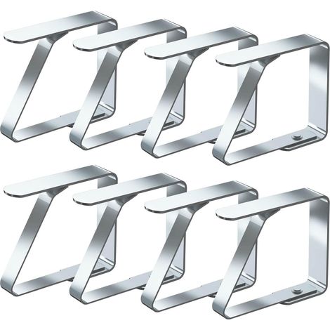 Nappe Clips Anti-Glissant Lot de 8 Pinces pour Nappe décoratives en Acier Inoxydable épais - pour Pique-Nique, Barbecue, Mariage, fête (Fleurs)