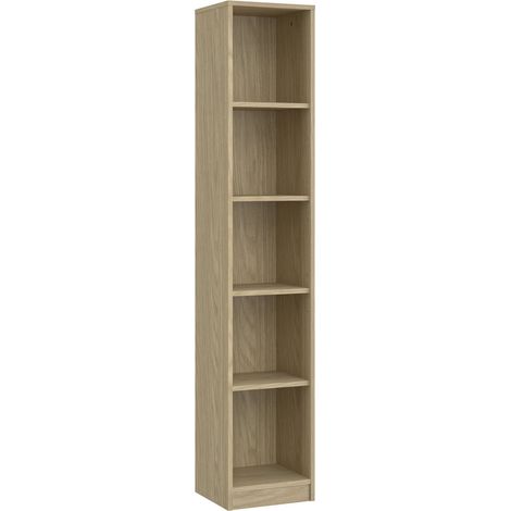 Bibliothèque 5 niches 33x30x172 cm décor chêne