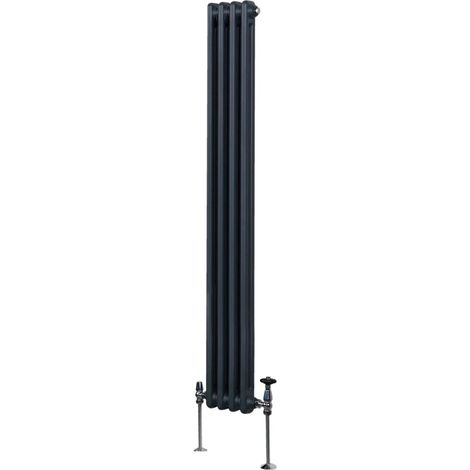 Traditional 2 Column Radiator - 1800 x 202mm - Anthracite Grey