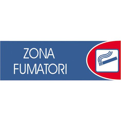 Targhe logofix metal blu 6x18zona fumatori n.753