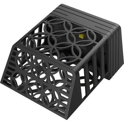 Schwarze Solar-Gartenleuchten, Solar-Außenleuchten, LED-Solar-Wandleuchten, 4er-Set