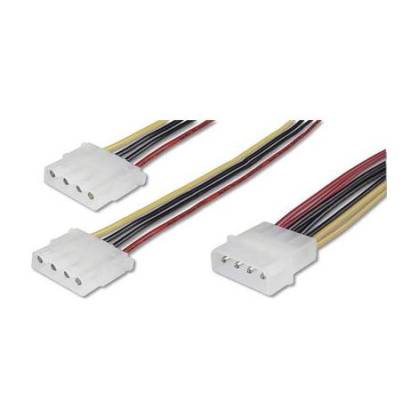Câble Y Digitus ordinateur, lecteur, alimentation [1x Alimentation IDE mâle 4 pôles - 2x Alimentation IDE femelle 4 pôles] 0.20 m jaune, rouge, no S382591 (1/2)