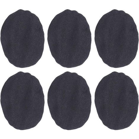 Lot de 6 housses de casque extensibles en tissu, lavables et hygiéniques, compatibles avec la plupart des casques supra-auriculaires (grande taille pour casques de 9 à 11 cm).-Black (1/3)