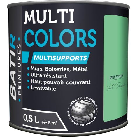 Satin-glänzende Mehrzweckfarbe für Bauarbeiten, 0,5 l, Grün Tonik