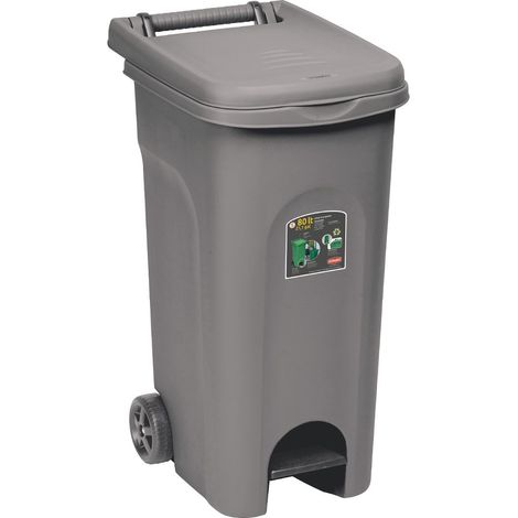 Bidone Urban Eco System con Pedale 80 l 51 CMX40X79,5H. Grigio Polvere