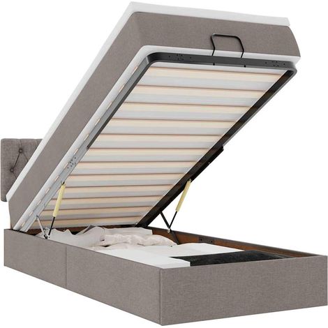 Maison Exclusive - Ottoman-Bett mit Matratze & LEDs Taupe 100x200