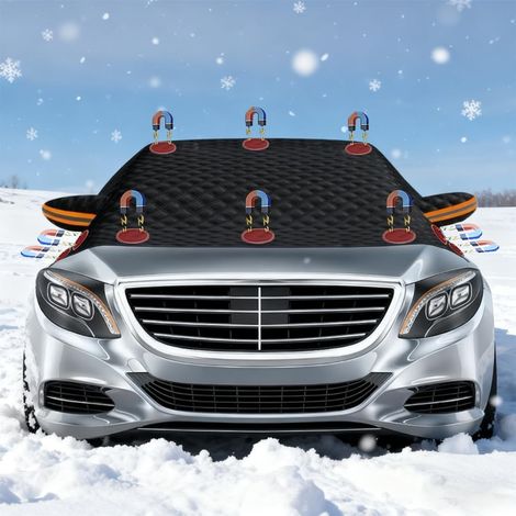 Car Windscreen Frost Protector - Winter Frost and Snow Cover, Foldable Windshield Protector with Magnets, Suitable for Most Cars (1/5)