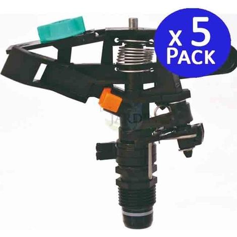 Pack 5 Aspersores Agrícolas Sectoriales 1/2", Alcance 10 a 13 m, Riego Profesional