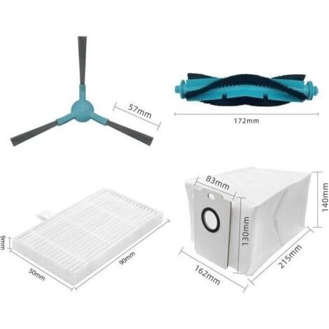 Kit d'accessoires pour Conga 2499 Ultra Home Advanced Conga 2499 Ultra X-Treme Robot Aspirateur Pièces de rechange 9 Packs 1 Brosse principale, 2 Filtres, 4 Brosses latérales, 2 Sacs (1/3)