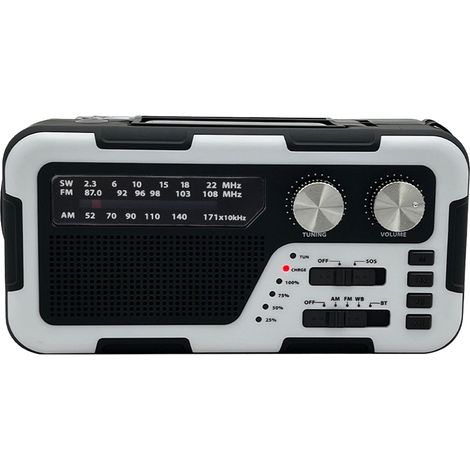 Radio de survie à manivelle et solaire avec lampe torche, enceinte sans fil étanche, camping randonnée