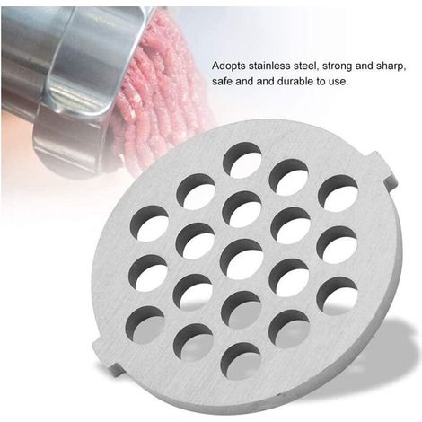 Disque à Trous Couteau Lame de Hachoir à Viande à disques en acier inoxydable Couteau à hachoir à viande avec trous de 7.5 / 7mm Pièce de rechange professionnelle pour hachoirs à viande(7mm) (1/5)