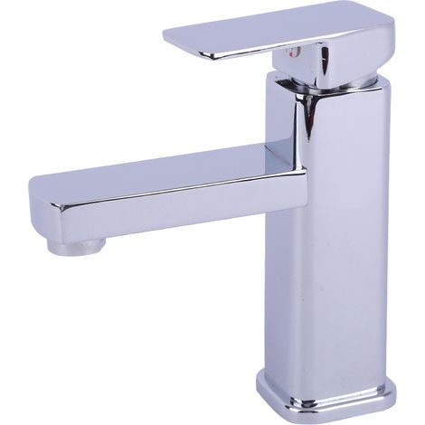 Seltene Perlmutt-Badarmatur, modernes Wasserfall-Design, robuster, verchromter Messingkorpus. Warm- und Kaltwasseranschluss. (1/4)
