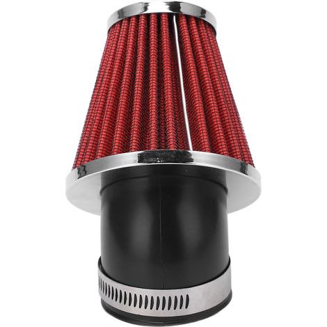Filtre à air conique coudé à 45° pour moteur, diamètre intérieur de 48 mm, pour moto, quad, pit bike et mini-moto (rouge). (1/5)