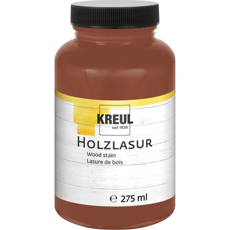 Lasure acrylique pour bois aux couleurs intenses, 275 ml verre plastique marron, pour bois naturel et non traité, fluide - peinture liquide à base d'eau (1/5)