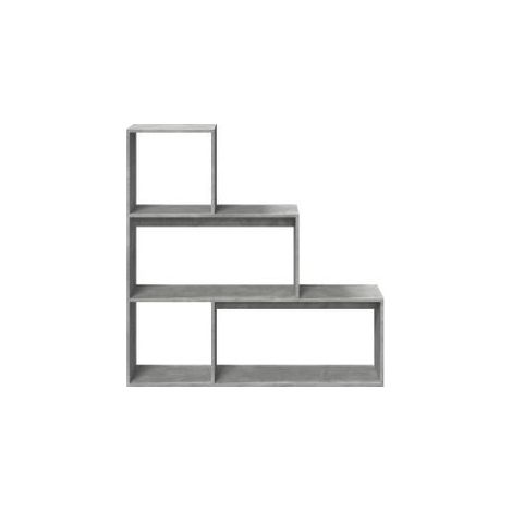 Étagère bibliothèque escalier Palino 123cm - 4 niches-Gris béton (1/5)