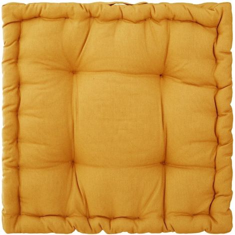 Cuscino/seduta trapuntato in cotone giallo Shipy (1/5)