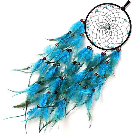 Attrape-rêves mural avec carillon éolien en plumes légères, lampe décorative, décoration intérieure (1/5)