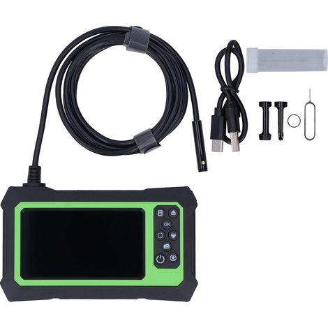 Endoscope industrie ABS 5m double lentille caméra inspection numérique 1080P étanche IP67 vert (1/5)
