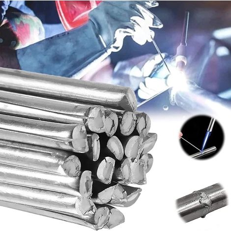 Lot de 10 baguettes de soudure en aluminium à basse température, 2,0 mm x 50 cm, sans poudre à souder, réparation durable (1/5)