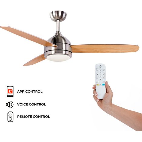 132 cm (55 W) Gleichstrom-Deckenventilator – 6 Geschwindigkeitsstufen – Verstellbare 18-W-LED-Leuchte – Holzflügel – Tuya Smart App – 1-/2-/4-Stunden-Timer (1/5)