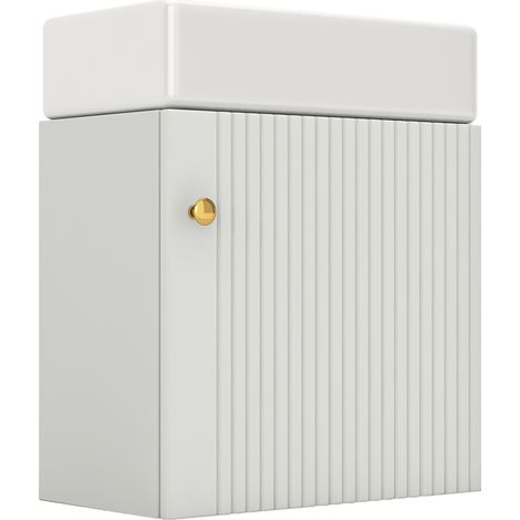 Mobile bagno sospeso con lavabo in ceramica 46 cm bianco in MDF (1/5)