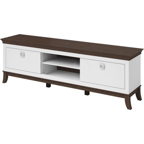 Mueble de TV XL 196 cm colección PALACE. Color blanco y roble
