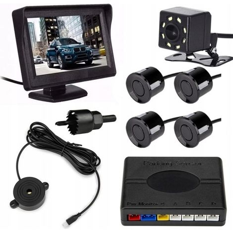 Telecamera per la retromarcia, sensori di parcheggio, schermo specchietto 12V - set (1/5)