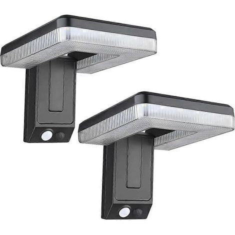 Set aus 2 Solar-LED-Wandleuchten für den Außenbereich, ideal für Höfe oder Gärten. Mit 3 Beleuchtungsmodi, wasserdicht und mit Bewegungsmelder ausgestattet. Geeignet für Sicherheits- und Straßenbeleuc (1/5)