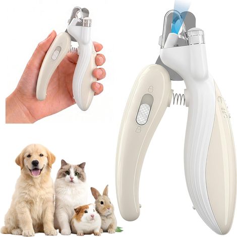 Coupe-ongles LED pour chiens et chats, coupe-griffes avec éclairage des lignes sanguines, ciseaux à ongles sécuritaires pour animaux de compagnie, lame tranchante qui ne se fend pas, convient aux chat (1/5)