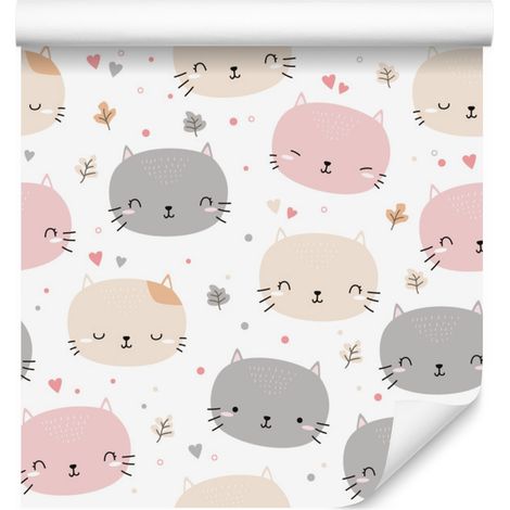 Papier peint chatons pour salon et chambre 50x1000 cm (1/5)