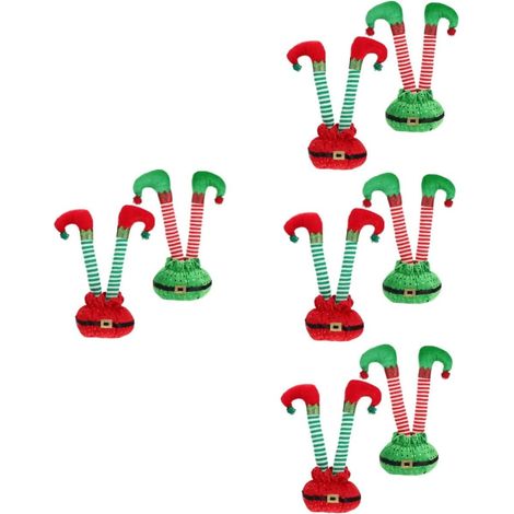 4 Ensembles Jambes D'elfe De Noël Decoration Noel Decoration De Noel Décor Noel Décorations Décor De Noël Modèle De Jambe Décoration De Noël Tissu en Fibres Chimiques 2 Pièces 4 (1/5)