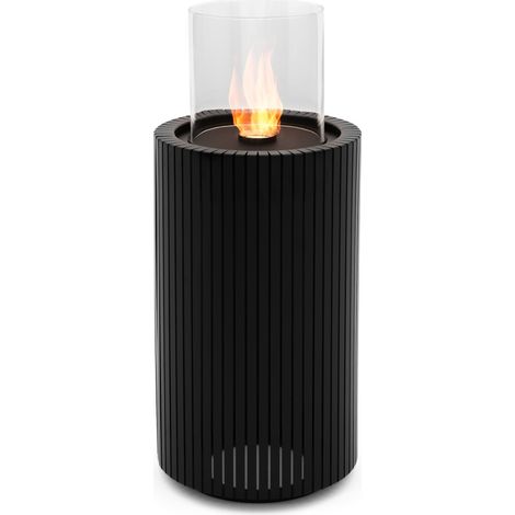 Planika - Biocamino Mandala Caminetto a Bioetanolo Portatile con Tecnologia Commerce, Cilindrico nero in Vetro (1/5)