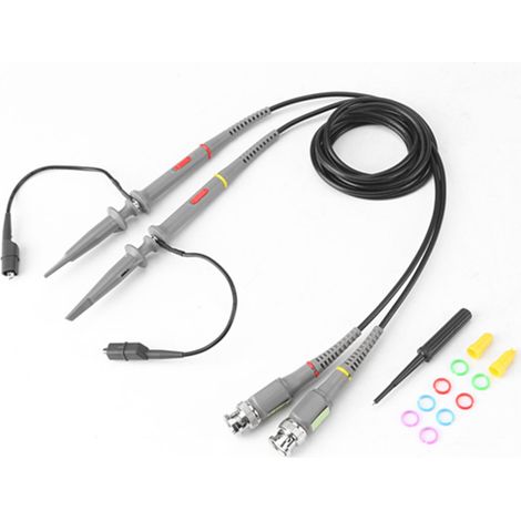 2pcs Precision BNC Oscilloscope Probe Kit 100Mhz Scope Clip 1X / 10X Switchable Test Cable (1/5)