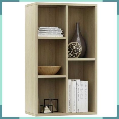 Bibliothèque/Buffet - 800165 - Chêne sonoma - 5 compartiments - Modulable horizontal (50x25x80 cm) (1/5)