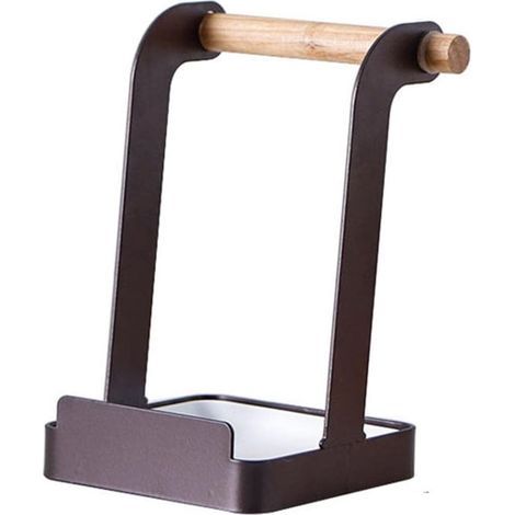 Support multifonction pour couvercle et cuillère, support pour cuillère et louches, support pour ustensiles de cuisine, support pour planche à découper, repose-cuillère,noir (1/5)